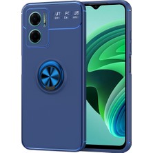 Case 4U Xiaomi Redmi Note 11E Kılıf Kamera Korumalı Autofocus Shockprof Ravel Yüzüklü Standlı Slikon Kapak Lacivert