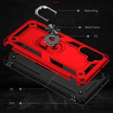 Case 4U Samsung Galaxy A13 5G Kılıf Armor Serisi Vega Tank Zırh Metal Yüzüklü Standlı Siyah