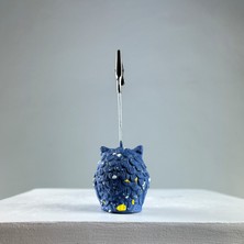 Oasis Decoration Gri Mavi Splash Baykuş Not Tutucu