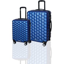Polo&sky Petek Model Lacivert Renk 2'li Valiz Seti (Küçük+Büyük)