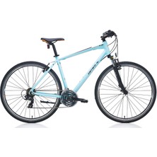 Carraro Sportive 220 28 Jant 21 Vites 40.6 cm V-Fren Şehir Bisikleti-Mat Açık Mavi-Siyah-Turuncu