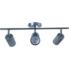 Rsylight Metal Modern 3 Lü Krom Kaplama LED Spot Avize Günışığı Ampullü