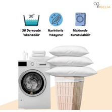 Viselia Yastık Silikon Elyaf Antibakteriyel Dolgu Uyku Yastığı Pamuklu Dikişli Kılıf 900 gr.