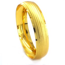 Ferizz Altın Kaplama Düz Çizgili 1.5 cm Bilezik BLZ-3057