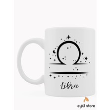 Eylül Design Terazi Burcu Özel Tasarım Baskılı Kupa Bardak Zodiac Kupa-Kahve Bardağı