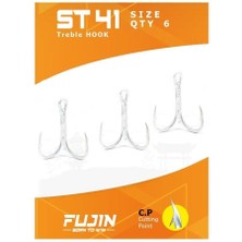 Fujin ST41 Üçlü Maket Balık Iğnesi Nickel