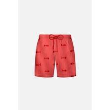 Ayyıldız 106 Kırmızı Çizgili Erkek Çocuk Deniz Şortu