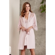 Pierre Cardin Saten Dantelli Gecelik & Sabahlık Takım  - 4010