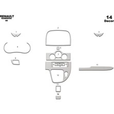 meriç cockpit design Meriç® Renault Kangoo Ön Torpido Kaplama Analog Maun 14 Parça 2009-2016