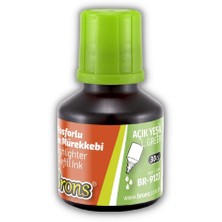 Brons Fosforlu Kalem Mürekkebi Yeşil 30 ml 1 Adet Brons Işaret Kalemi Mürekkebi 1 Adet