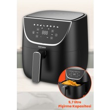 Goldmaster Blackfry 1700 Watt Dijital Dokunmatik 8 Ön Programlı 5.7 Litre Airfryer Yağsız Kızartma Sıcak Hava Fritöz