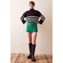 Never More Yırtmaçlı Tweed Şort Etek