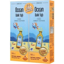 Ocean Balık Yağı Portakal Aromalı Sıvı Takviye Edici Gıda 150 ml 2'li Avantaj Paketi