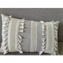 NDC Home Özel Tasarım Tekli Bej Kırlent Kılıfı 35 x 55 cm