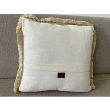 NDC Home Özel Tasarım Tekli Keten Krem Kırlent Kılıfı