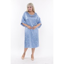 Modayız Büyük Beden Jakarlı Saten Elbise 5D-2183