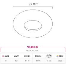 Nevo Sıva Altı Led Spot 5W 3000K Gün Işığı Gold ND400