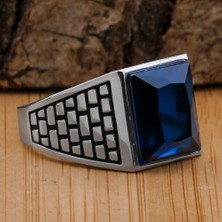 Takıhan Parlament Mavisi Zirkon Taşlı 925 Ayar Gümüş Yüzük