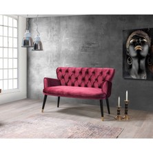 Mobilya Bazarı Vega Bordo Çay Seti Ikili Koltuk,kanepe (Balkon, Salon, Cafe, Ofis)