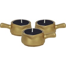 Stein Kohle Şamdan Dekoratif Mumluk Şamdan Tealight Mum Uyumlu Tava Model