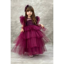 Abiye Kids Kız Çocuk Dantelli Katkat Çocuk Abiye 3/6 Yaş Arası ABY820