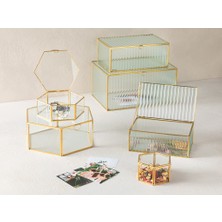 English Home Deluxe Cam Dekoratıf Kutu 10X11X6 cm Gold