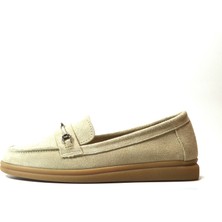 Beety 23BY37.3007 Deri Nubuk Bej Kadın Loafer Babet Ayakk
