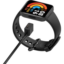 Yediseven Xiaomi Redmi Watch 3 | Band 7 Pro | Redmi Watch 2 Lite Akıllı Saat Manyetik Şarj Kablosu Siyah 55cm