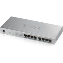 Zyxel GS1008HP, 8 Port Poe, Gigabit, 60W Yönetilemez, Masaüstü Switch