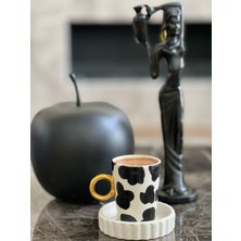 Megg Altın Kulp Damalı Fincan