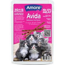 Amore Avida Salmone-12, Chicken-12, Lamb-12 Cat Sticks Balıklı, Tavuklu, Kuzulu Kedi Ödülü