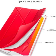 Wowacs iPad 10.nesil 10.9" (A2696-A2757) Uyumlu Tri Fold Kalemlikli Tablet Kılıfı Ekran Koruyucu Kalem Seti