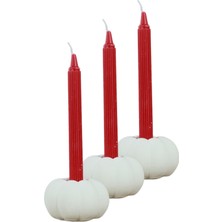 Evene Mumluk Şamdan 3 Adet Tealight ve Ince Mum Uyumlu Kabak Model