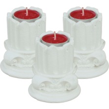 Evene Mumluk Şamdan 3 Adet Tealight Uyumlu Tarihi Sütun Model