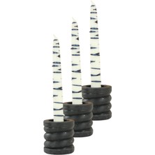 Evene Mumluk Şamdan 3 Adet Tealight ve Ince Mum Uyumlu Spiral Model