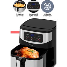 Grandchef  9.2 Litre Inox Geniş Hazneli 3xl Dokunmatik 10 Ön Ayarlı Airfryer Sıcak Hava Fritözü