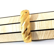 Hg.Aksesuar Kadın 22 Ayar Altın Kaplama Desenli Bilezik