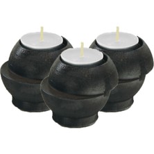 Stein Kohle Şamdan Dekoratif Mumluk Şamdan Tealight ve Uzun Mum Uyumlu Kesik Model