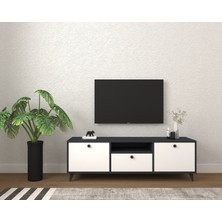 Conceptiva Relax Çift Renkli Tv Sehpası 140 cm 3 Kapaklı Tv Ünitesi