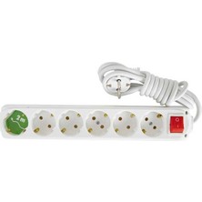 Almera 6'lı Anahtarlı Topraklı Priz 2 Mt