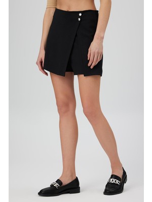 Babokah Düğmeli Şort Etek