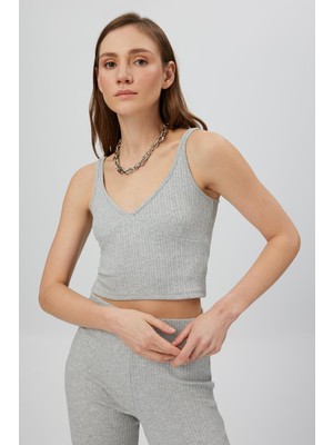 Babokah Göğüs Kuplu Askılı Crop