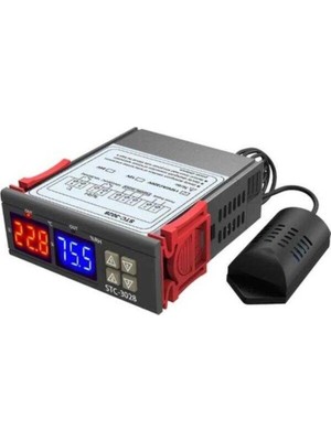 Sanec STC-3028 12V LCD Ekranlı Nem Sıcaklık Kontröl Termostatı