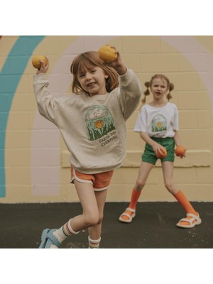 " Earth Day" Baskılı Sweatshirt