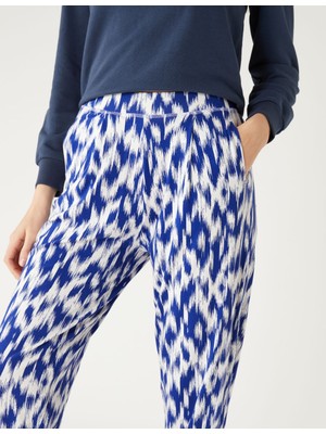 Marks & Spencer Tapered Fit Desenli Örme Pantolon