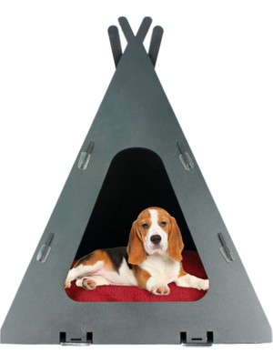 Evene Ahşap Köpek Kulübesi Dekoratif Köpek Evi Çadır Model