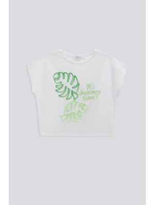 Babokah (Kids Girl) Nakışlı Crop T-Shırt