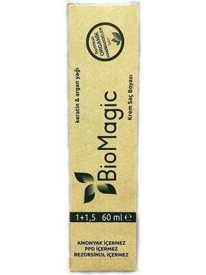BioMagic 66.43 K. Kumral Kızıl Bakır Organik Keratin ve Arganlı Amonyaksız Saç Boyası 60 ml ve Oksidan