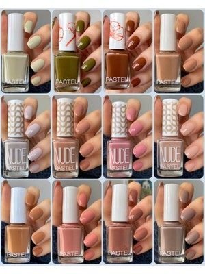 Pastel Kahve ve Nude Oje Seti 12 Farklı Renk Seçeneğiyle Manikür Keyfi
