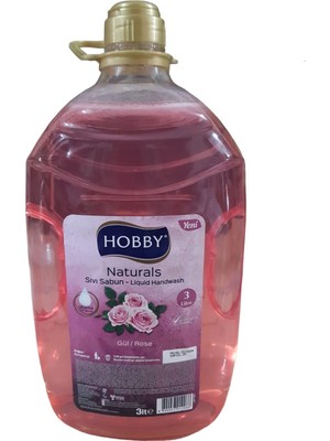 Hobby Sıvı Sabun Gliserinli 3 lt Gül Naturals Serisi
